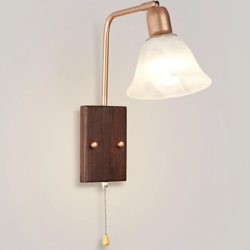 Franse ijzeren glazen bloemenwandlamp met zwenkarm en rits HL1087