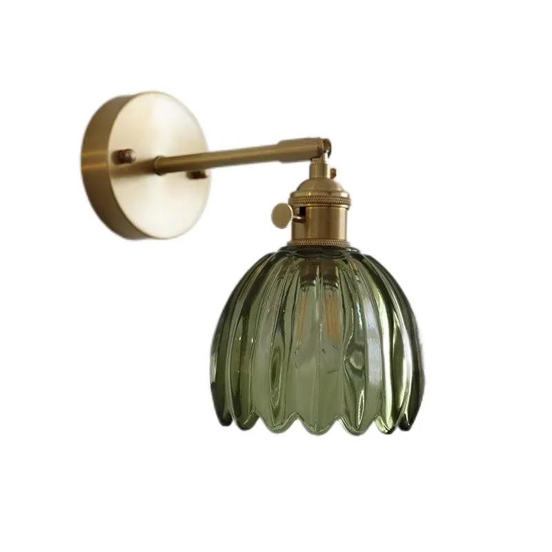 Vintage glazen bloemknop tulp wandlamp HL211