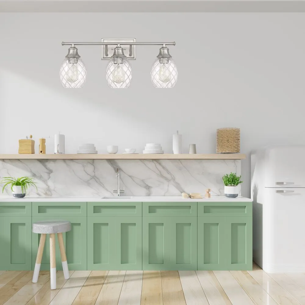 Moderne Boerderij Geborsteld Nikkel Glazen Wandlamp HL235