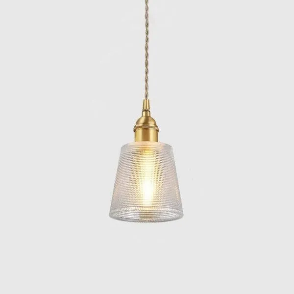 Antiek helder geribbeld glas Slaapkamer keuken hanglamp HL48