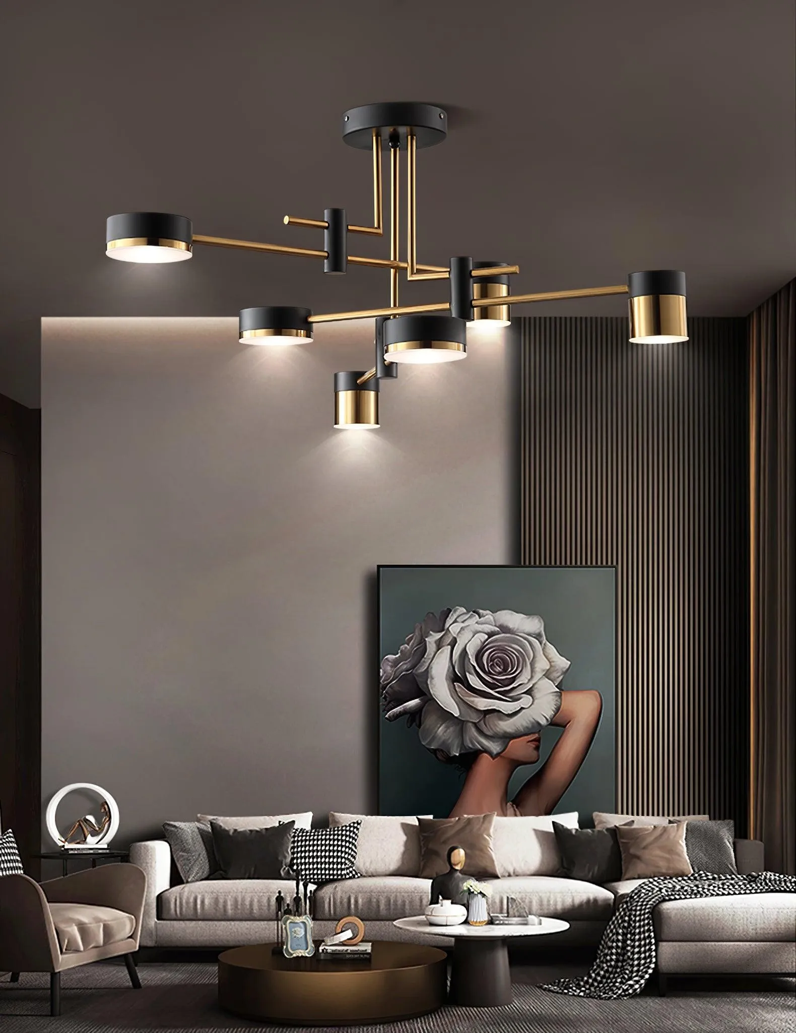 Luxe Spider Sputnik Design Metalen Schijf Plafondlamp HL1090
