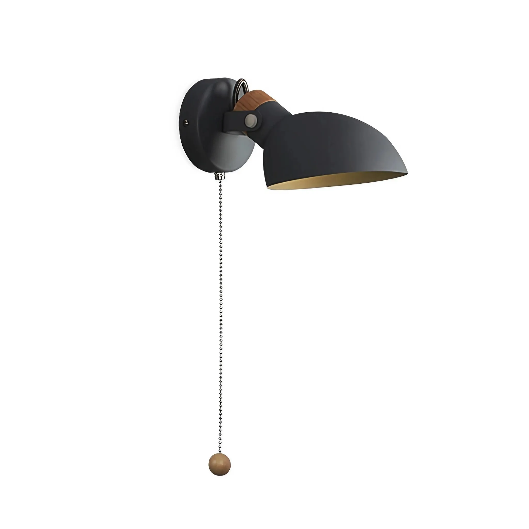 Scandinavische draaibare metalen houten wandlamp HL74
