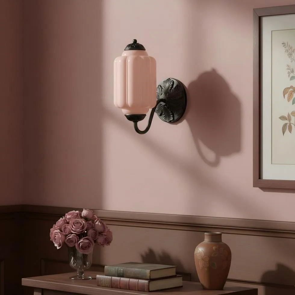 Vintage Melkglas Eloise Kandelaar Wandlamp HL844