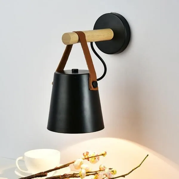 Scandinavische houten riememmer wandlamp HL62