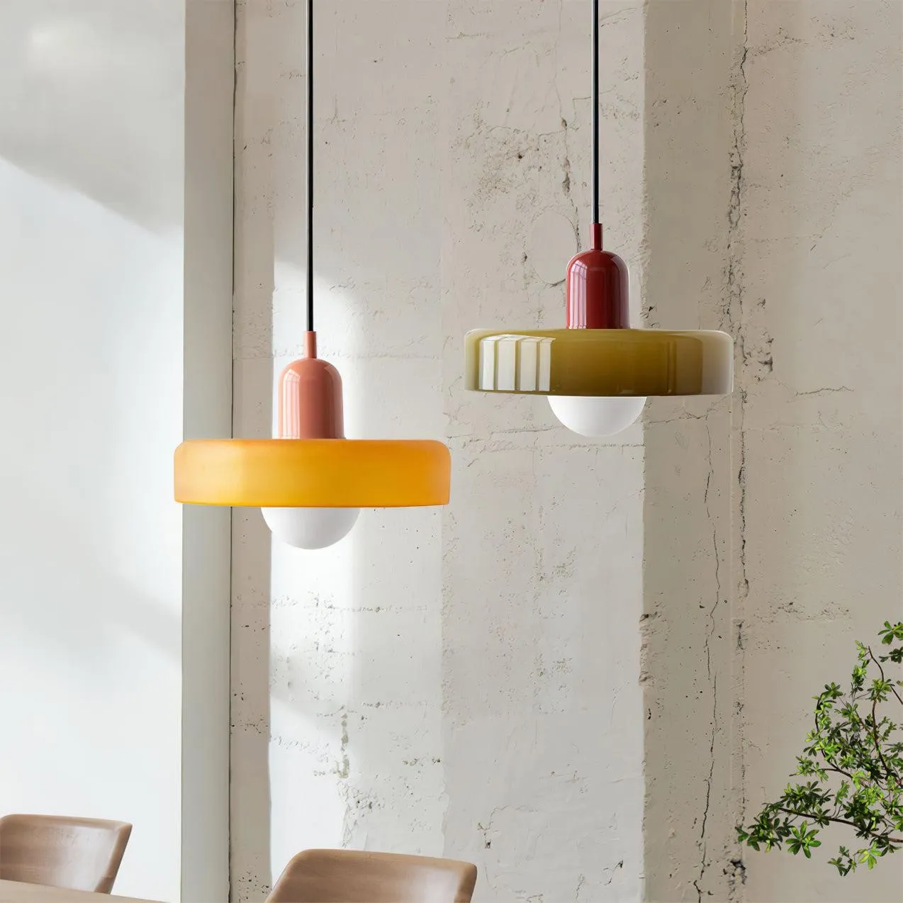 Kalo Disc Kleurrijke Hanglamp - Moderne Glazen Hanglamp voor de Eetkamer HL2447