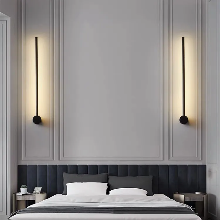 Moderne Industriële Zwarte Lineaire LED Binnen Wandlampen HL182