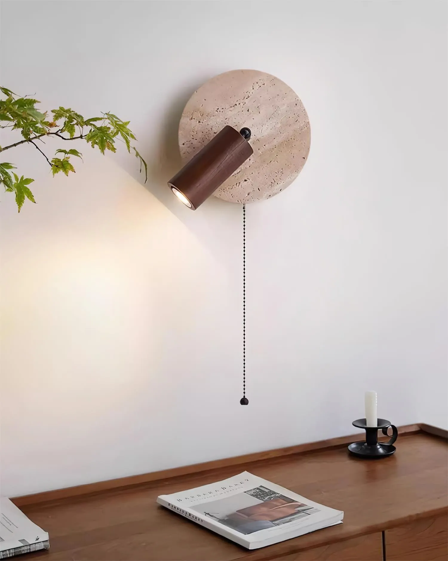 Vintage gele travertijn wandlamp HL712