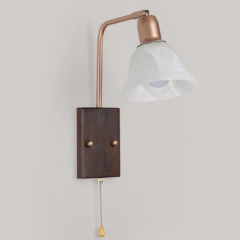 Franse ijzeren glazen bloemenwandlamp met zwenkarm en rits HL1087