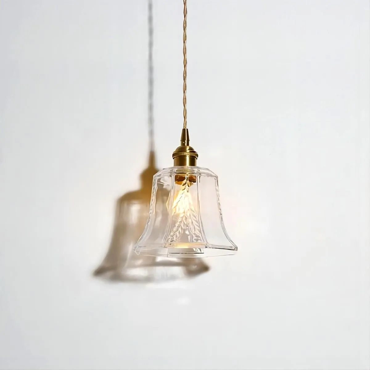 Antiek helder geribbeld glas Slaapkamer keuken hanglamp HL48