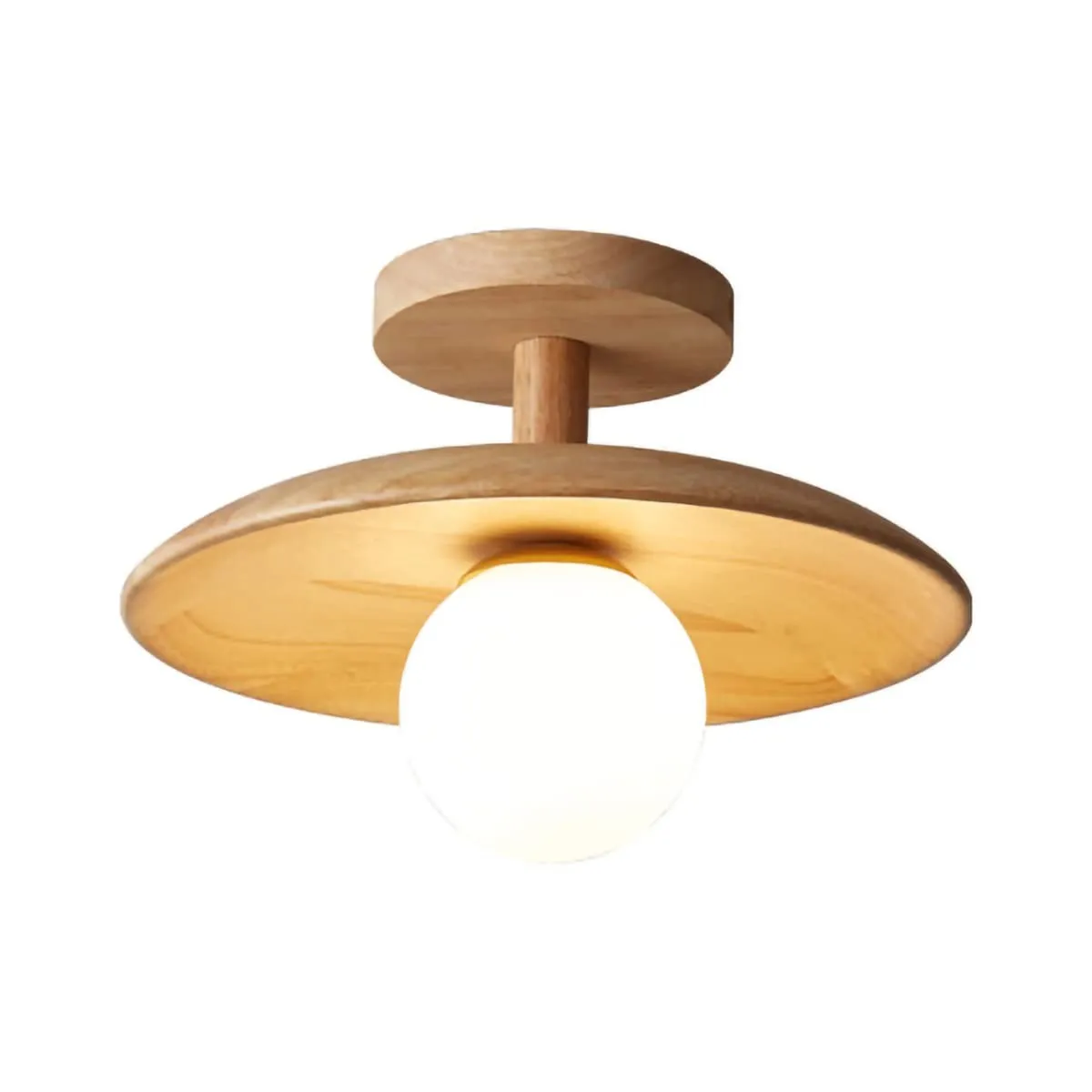 Rustieke Plafon houten glazen plafondlamp HL93