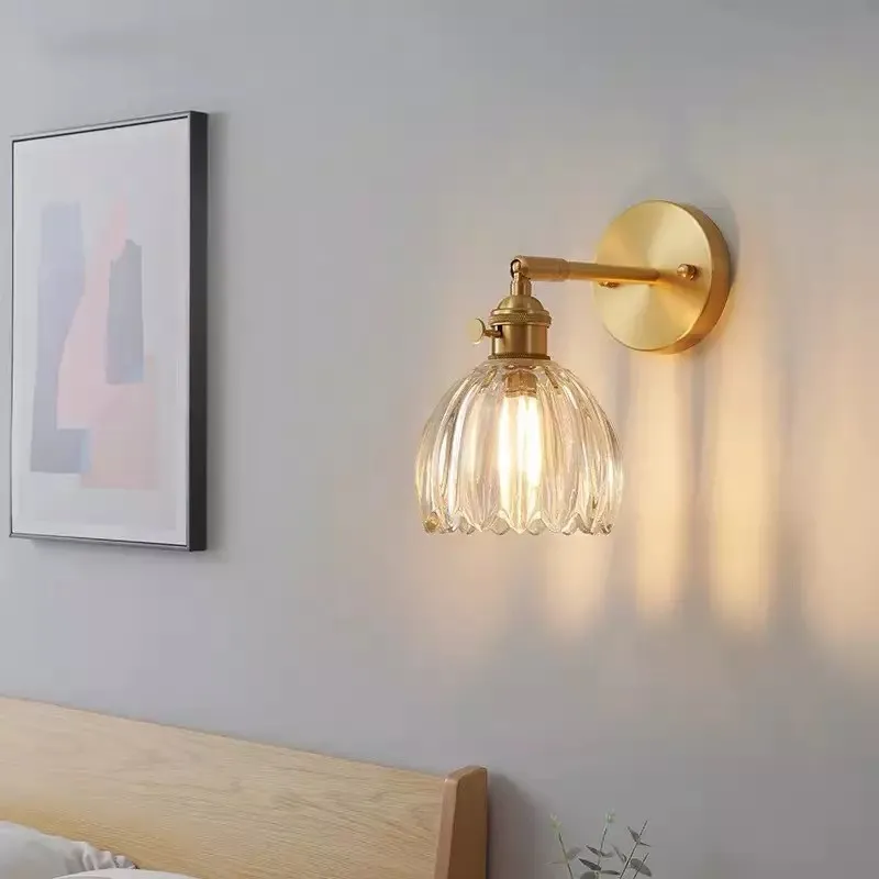 Vintage glazen bloemknop tulp wandlamp HL211