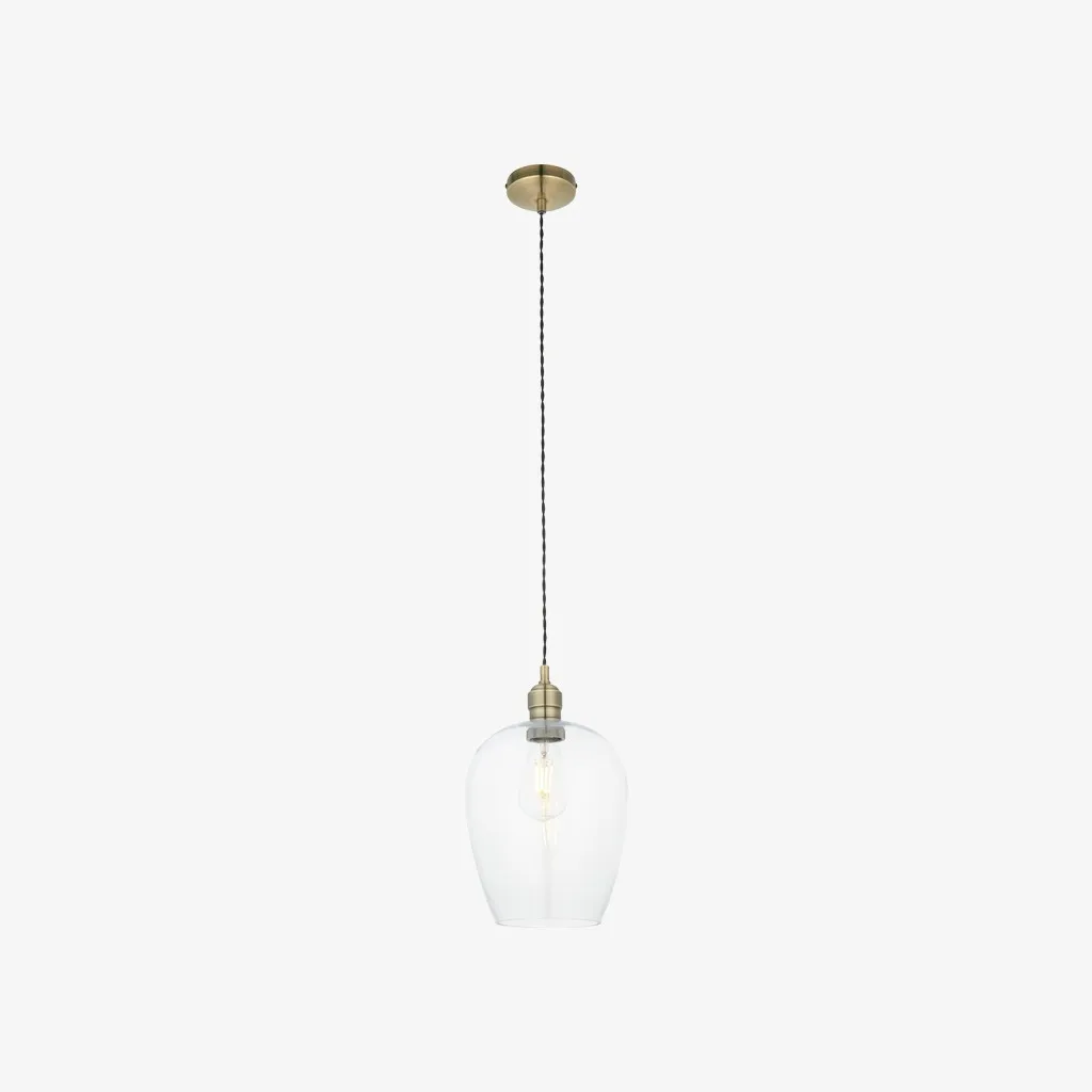 Clarione in hoogte verstelbare glazen hanglamp - Klassieke Art Deco lamp HL2231