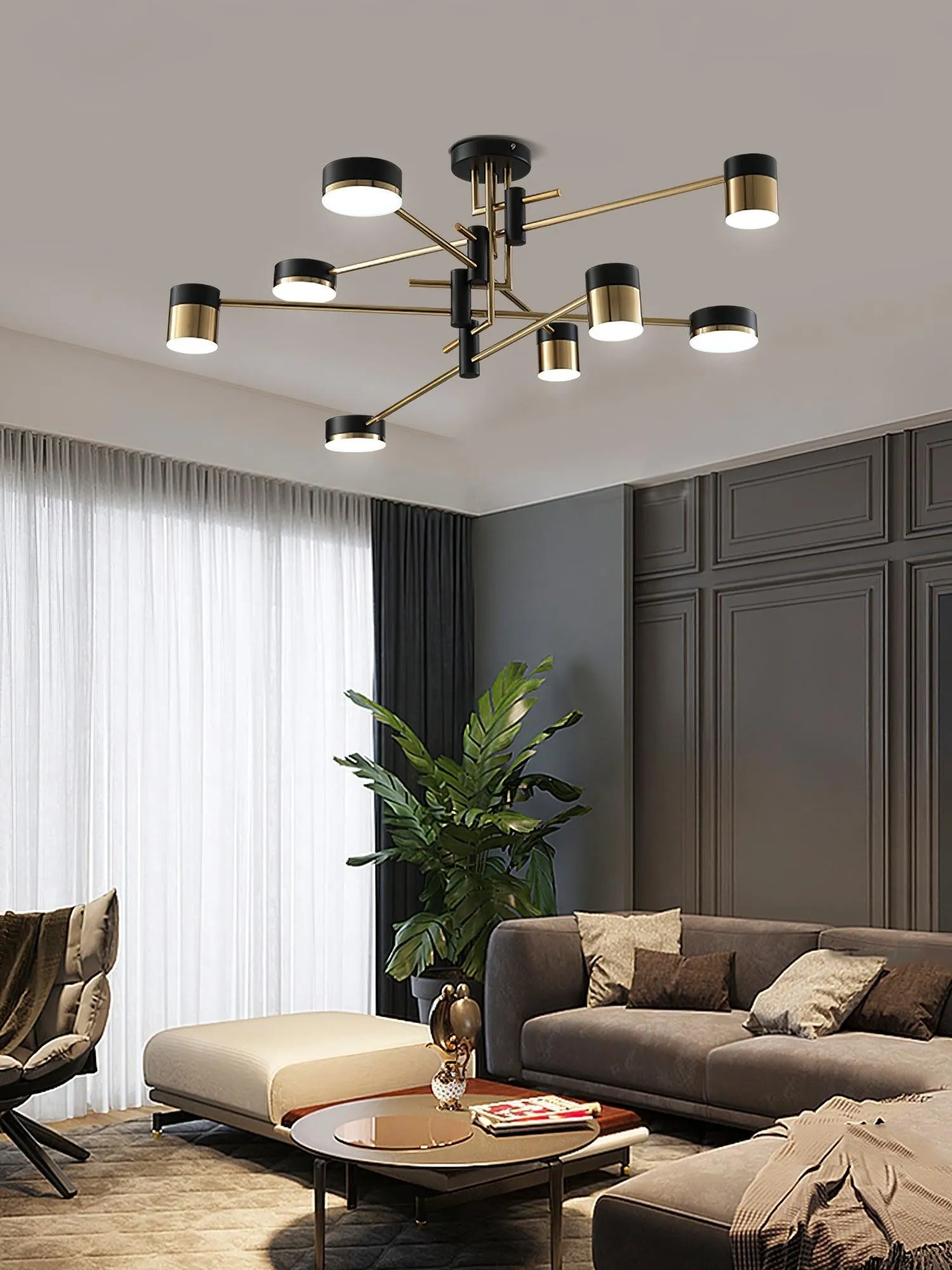 Luxe Spider Sputnik Design Metalen Schijf Plafondlamp HL1090