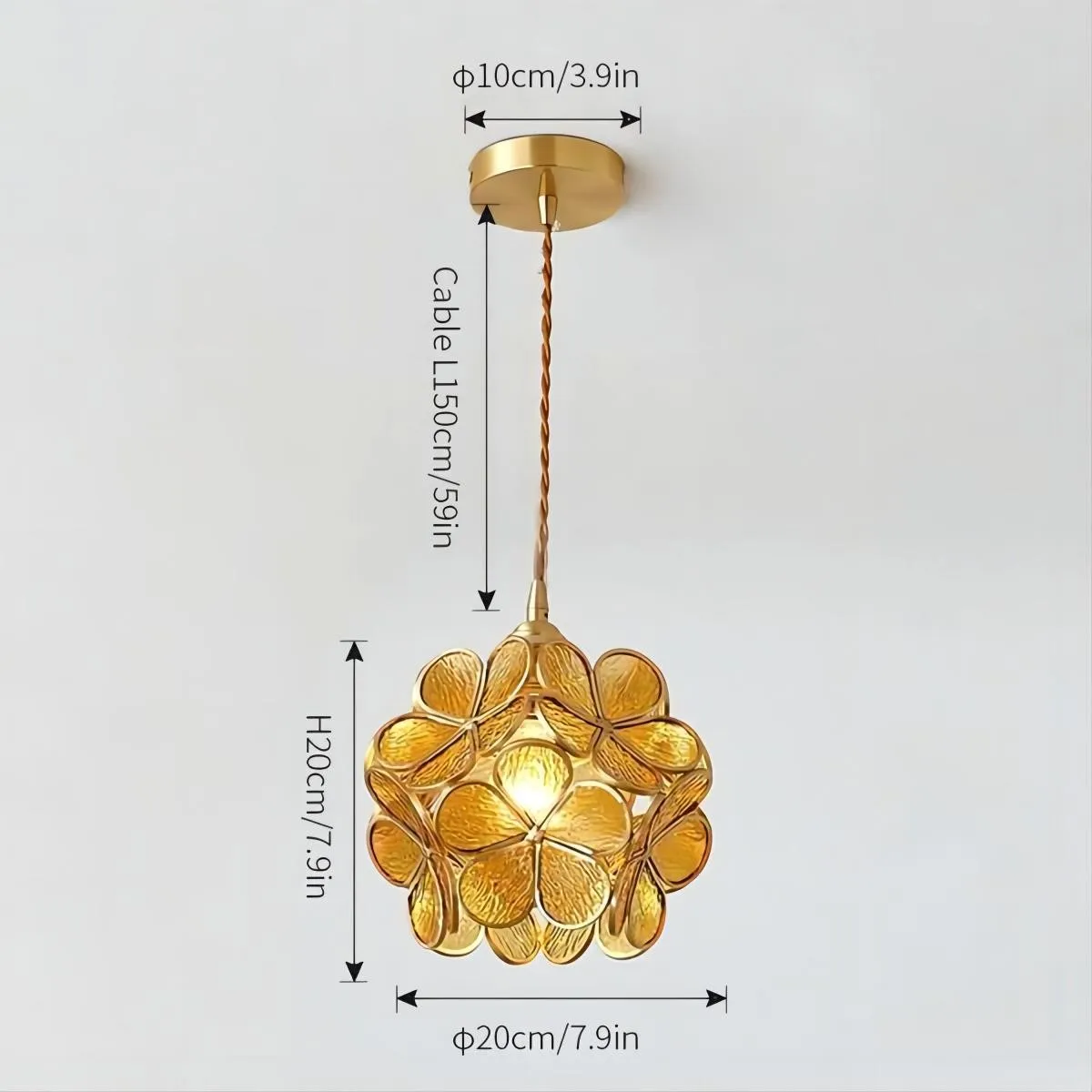 Romantische handgeblazen glazen bloemblad hanglamp HL47