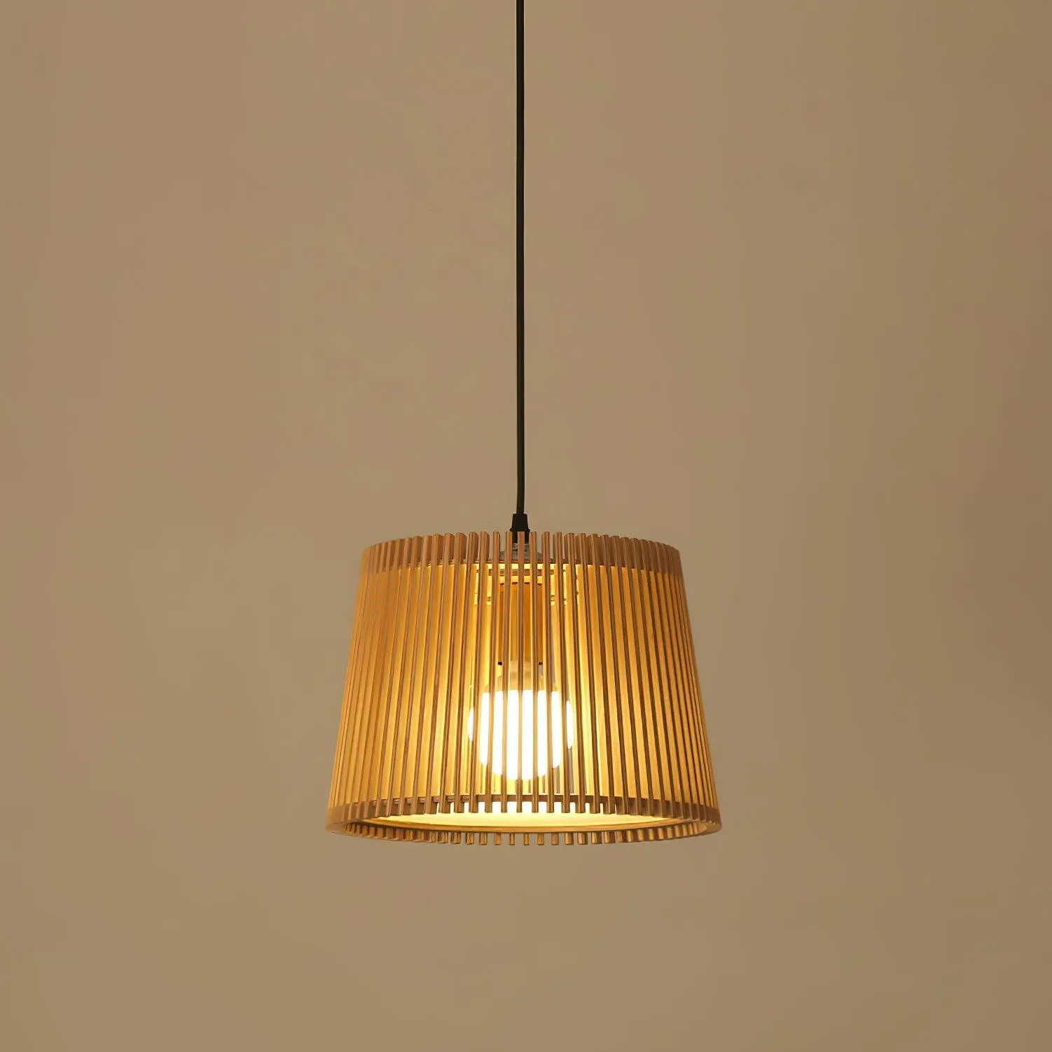 Houten boomstamkleurige kooi hanglamp HL752