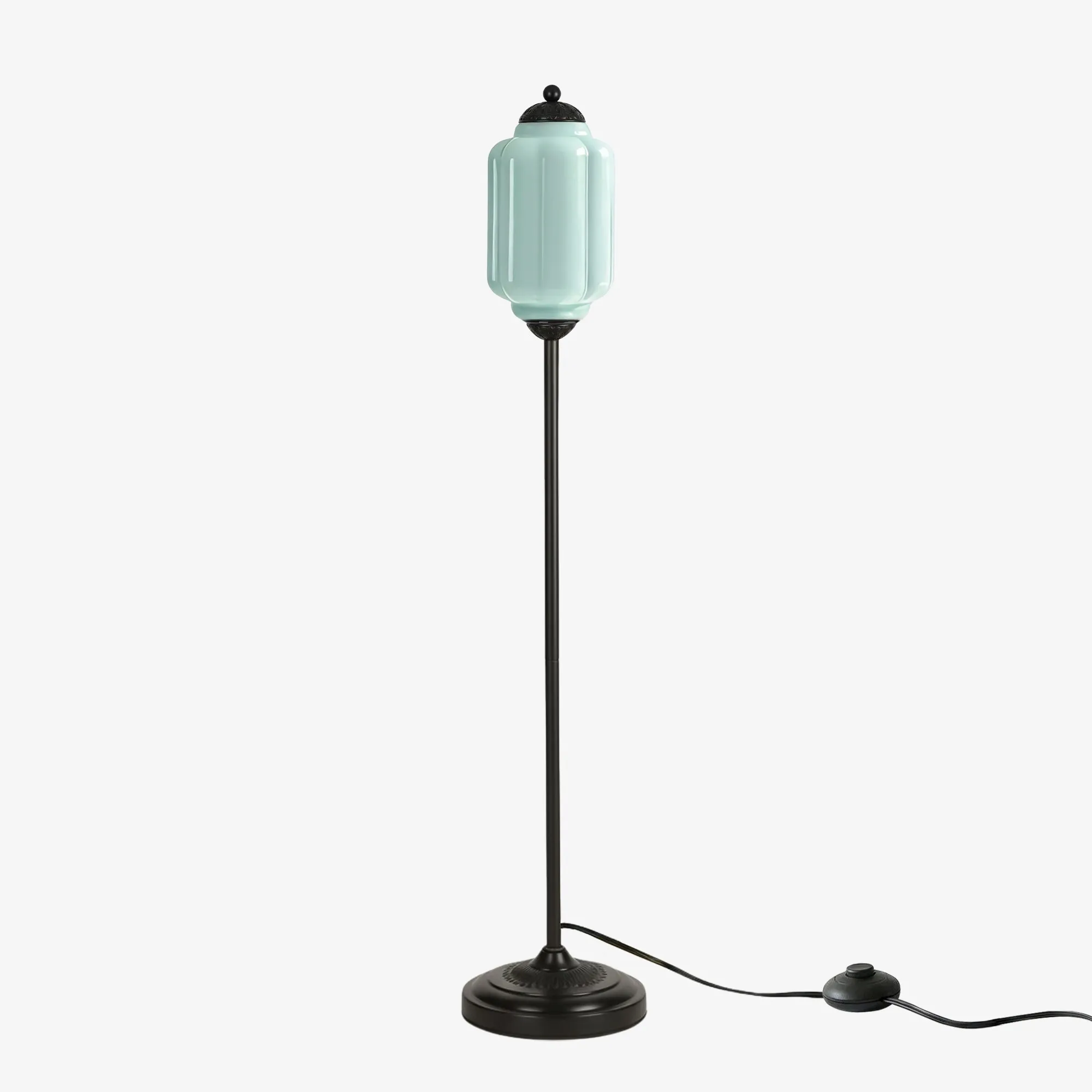 Eloise Vloerlamp van getextureerd glas in pompoenvorm - Organisch artistiek ontwerp en retrostijl voor de woonkamer HL2510