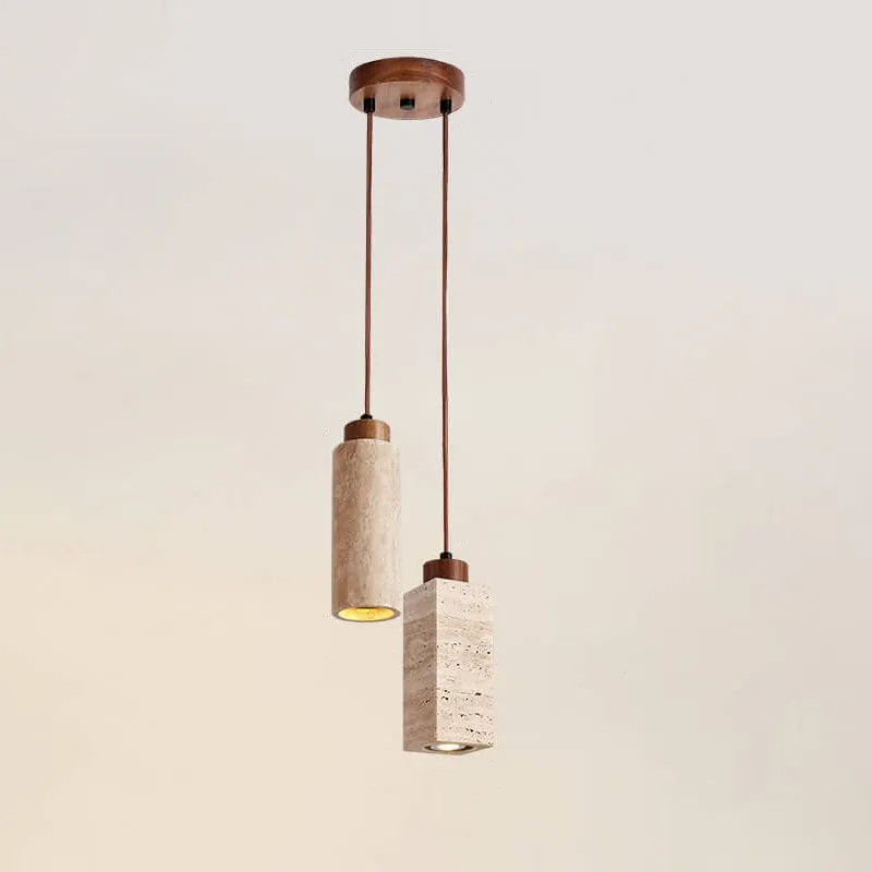 Wabi Sabi hanglamp van massief hout en steen HL971