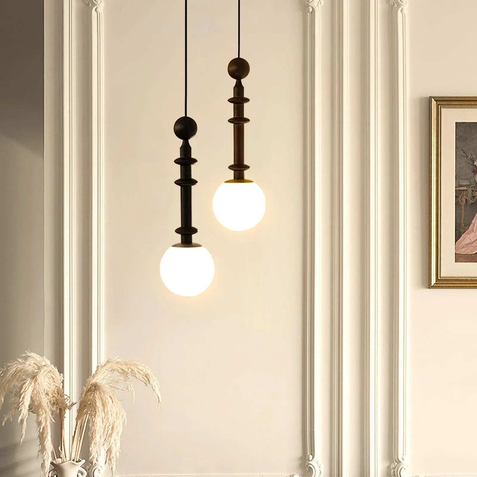 Eetkamer Houten Romeinse Kolom Hanglamp HL60