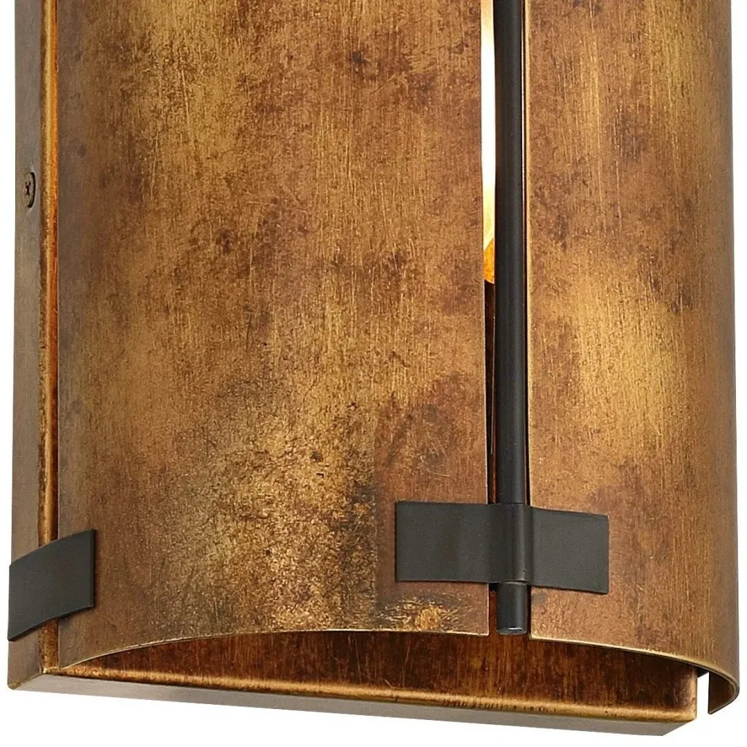 Rustivon rustieke wandlamp - gebogen metalen kap in vintage stijl voor de slaapkamer HL2430