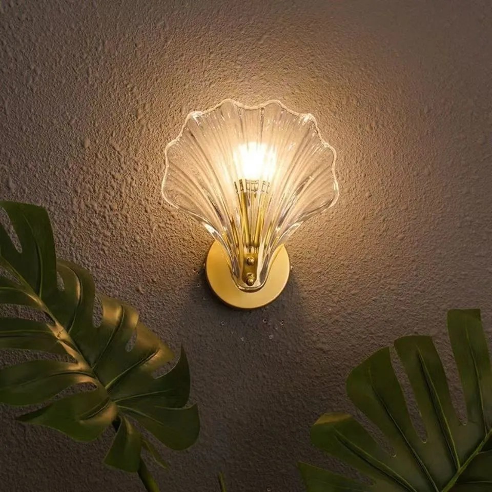 Moderne glazen design wandlamp in schelpvorm HL61