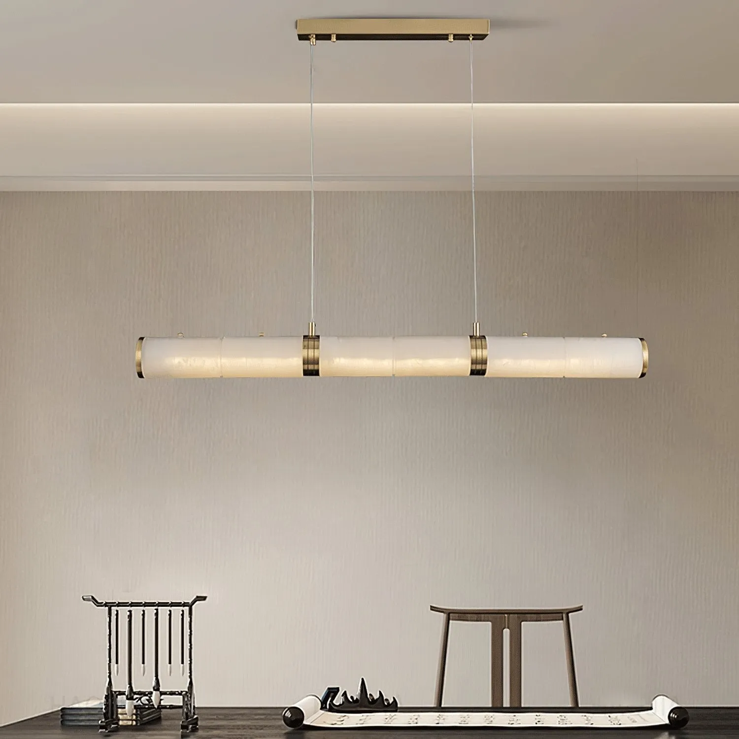 Luxe albasten balken hanglamp HL345