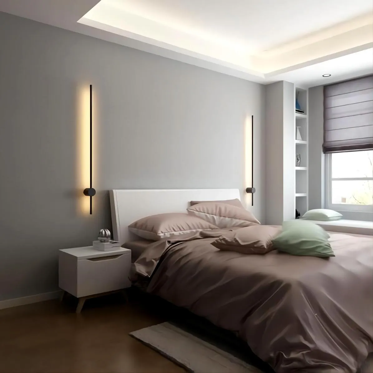 Moderne Industriële Zwarte Lineaire LED Binnen Wandlampen HL182