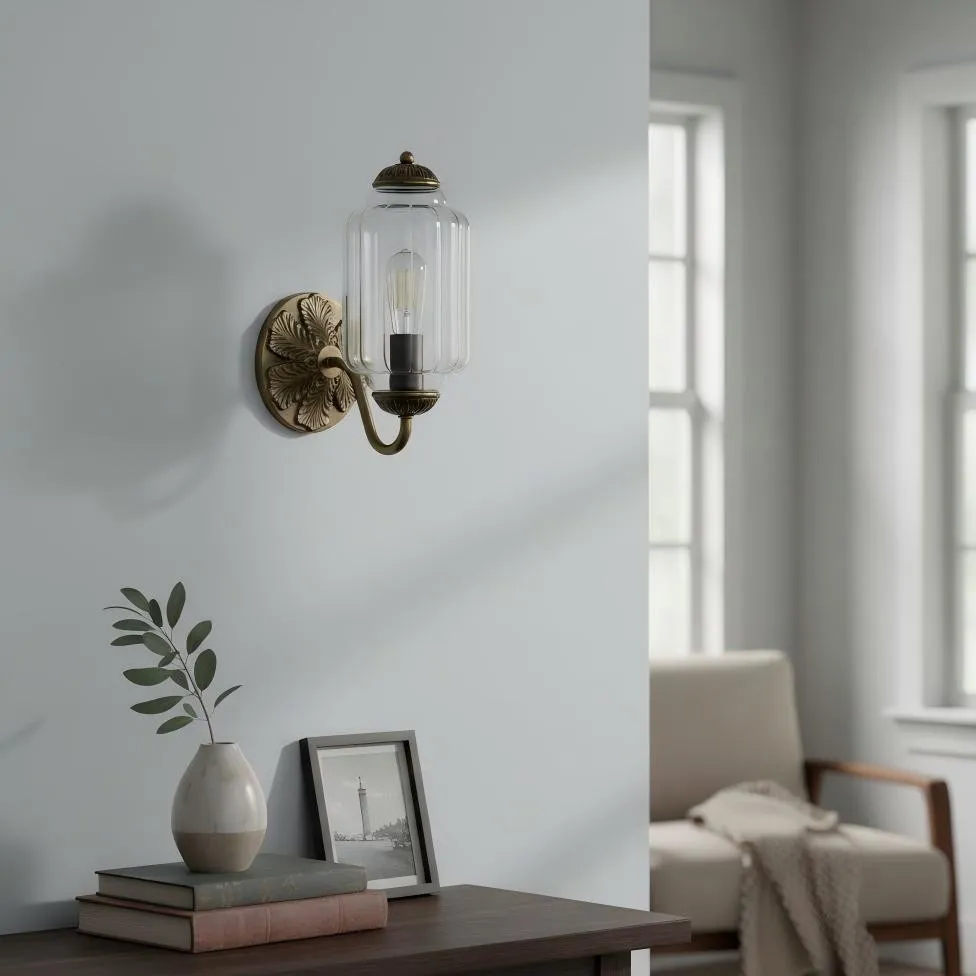 Vintage Melkglas Eloise Kandelaar Wandlamp HL844