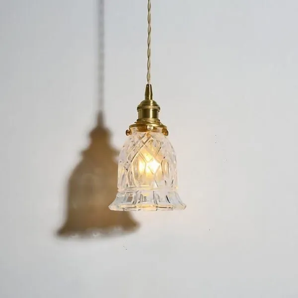 Antiek helder geribbeld glas Slaapkamer keuken hanglamp HL48