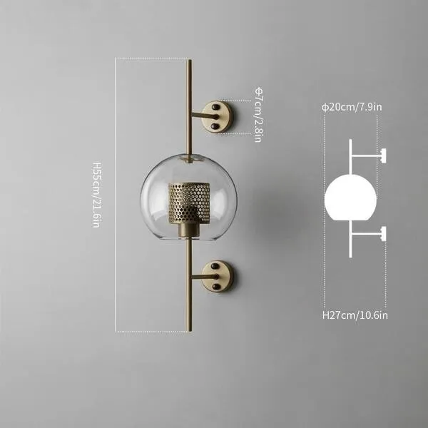 Vintage Glazen Wandlamp Woonkamer Industrieel HL50