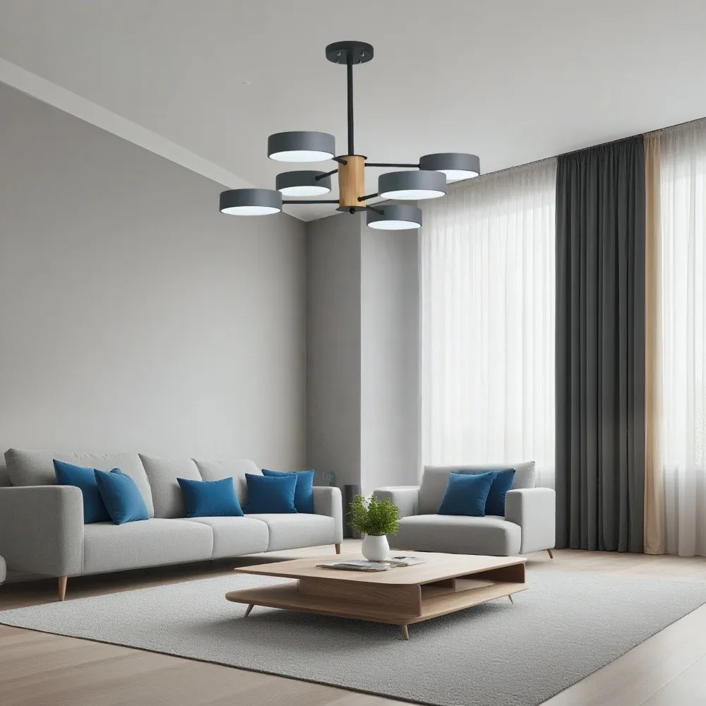 Scandinavische kroonluchter met houten takken - Sputnik Disc LED-lamp HL1352