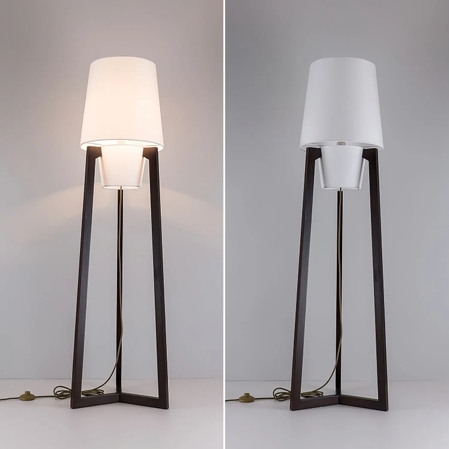 Moderne eenvoudige Chinese stijl massief houten vloerlamp HL569