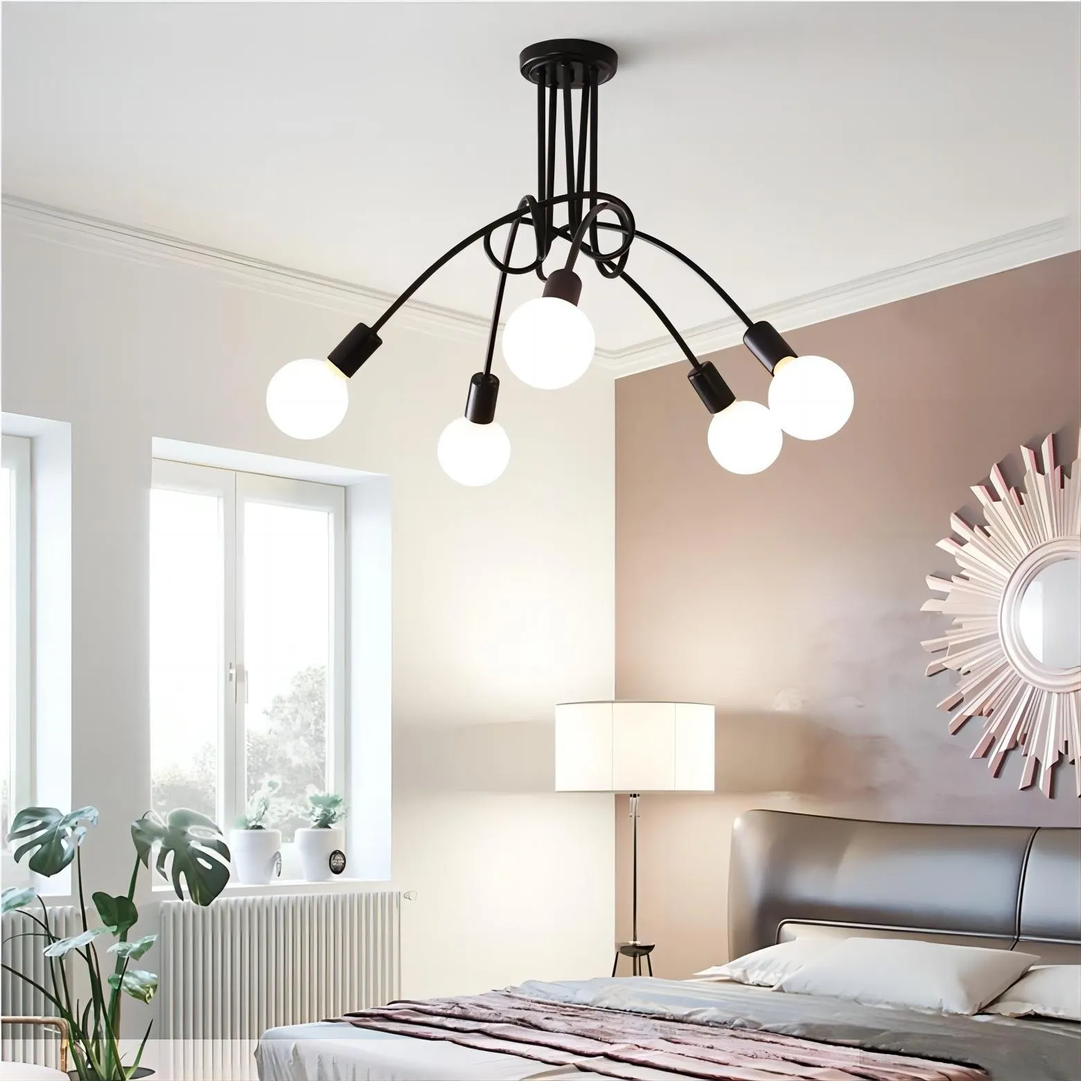 Scandinavische creatieve twist multi head kroonluchter HL174