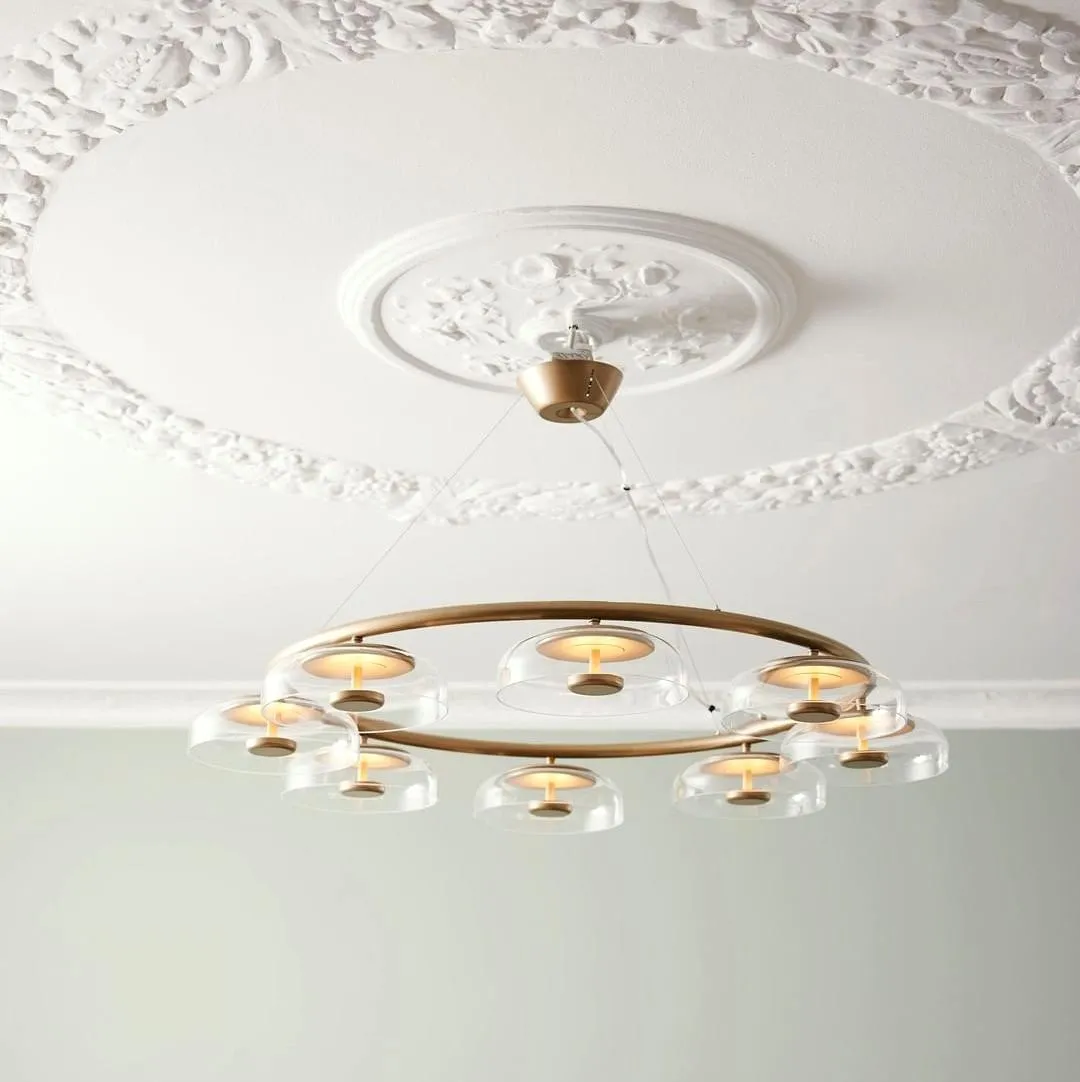 Gouden Blossi 6 Glazen LED Kroonluchter