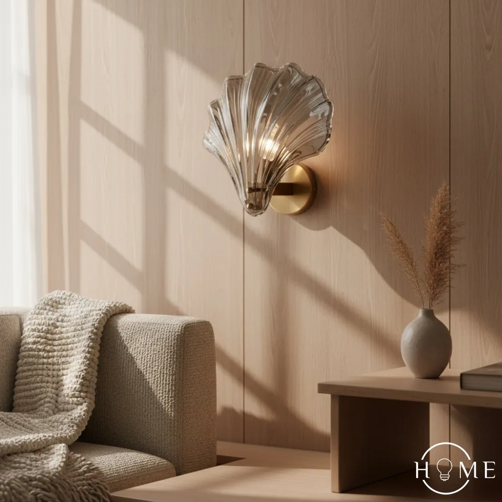 Moderne glazen design wandlamp in schelpvorm HL61