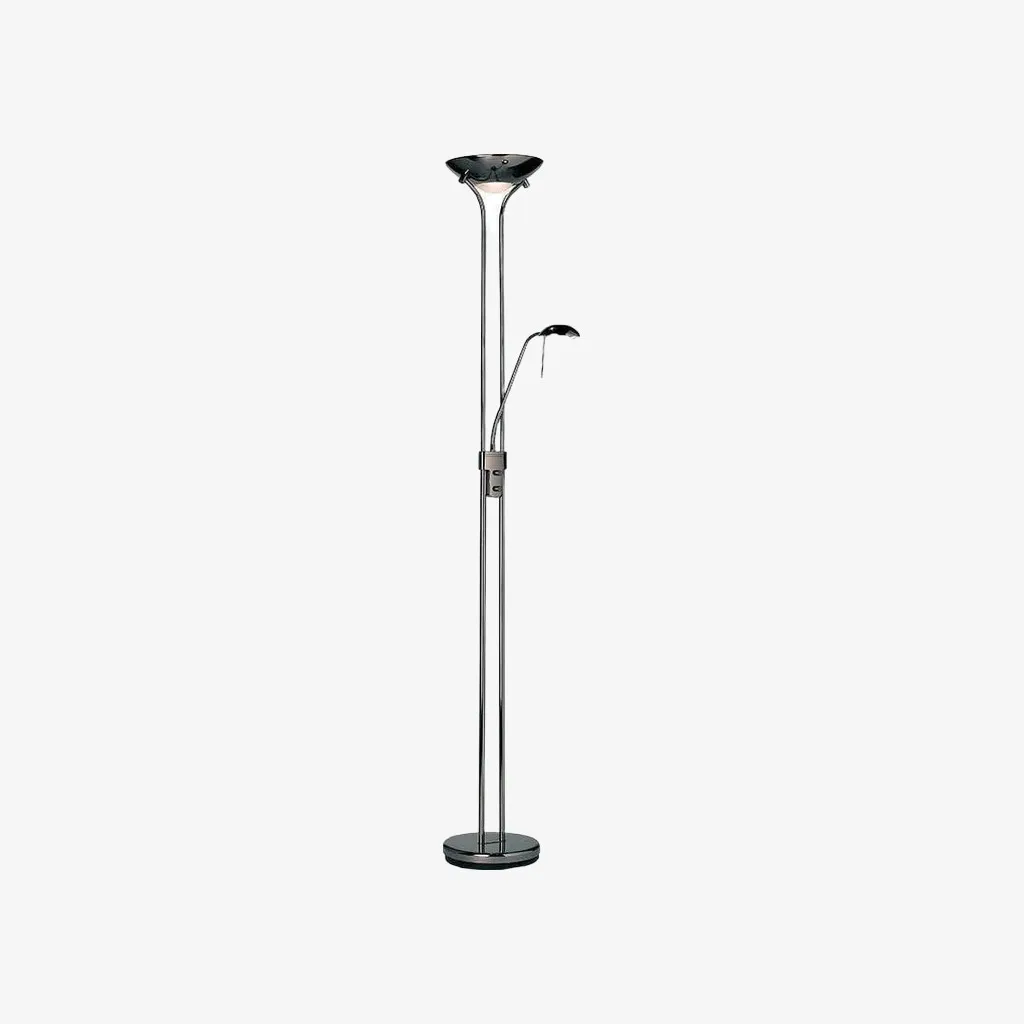 Linexis Art Deco vloerlamp van metaal en opaalglas - Dubbele lichtbron voor moderne interieurs HL2137