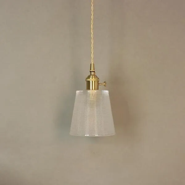 Antiek helder geribbeld glas Slaapkamer keuken hanglamp HL48