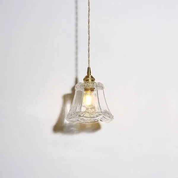 Antiek helder geribbeld glas Slaapkamer keuken hanglamp HL48