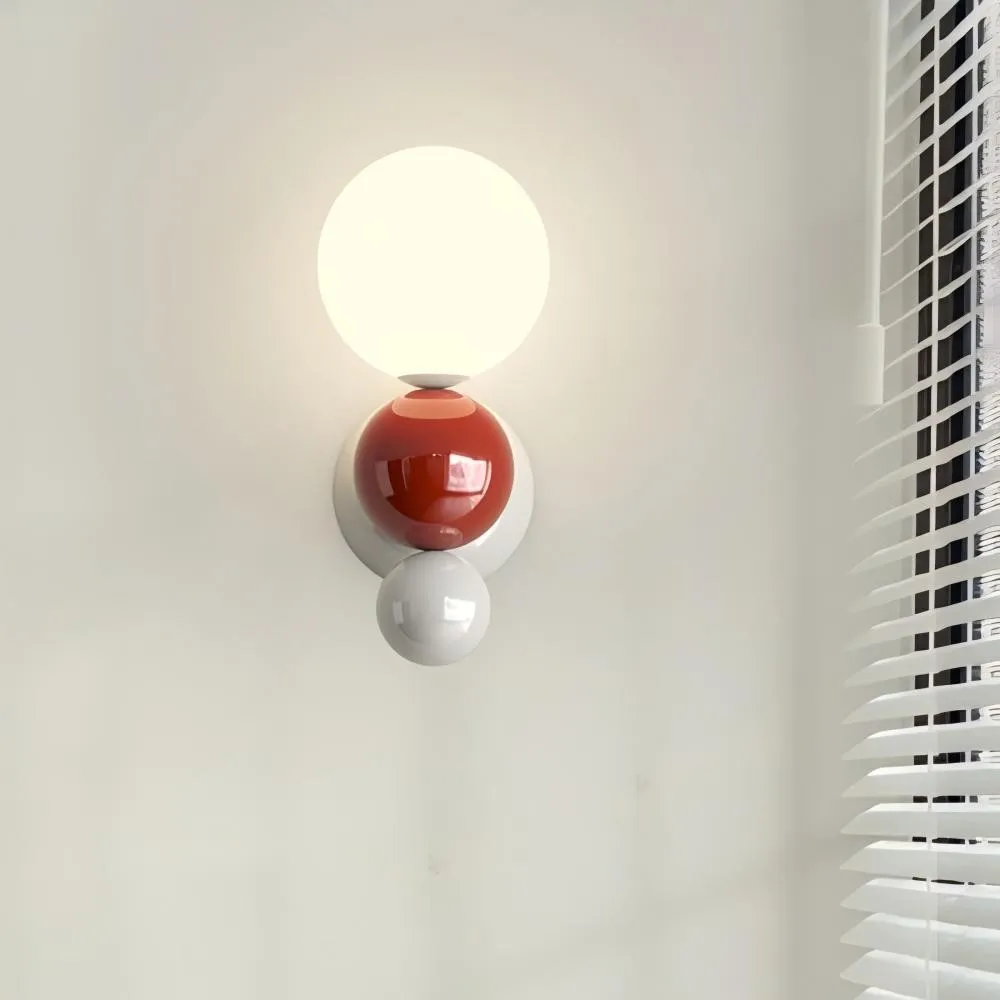 Kleurrijke Crèmekleurige Bolvormige Wandlamp HL321