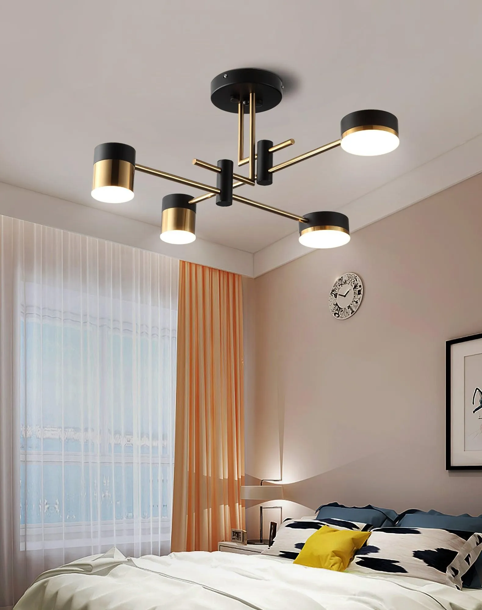 Luxe Spider Sputnik Design Metalen Schijf Plafondlamp HL1090