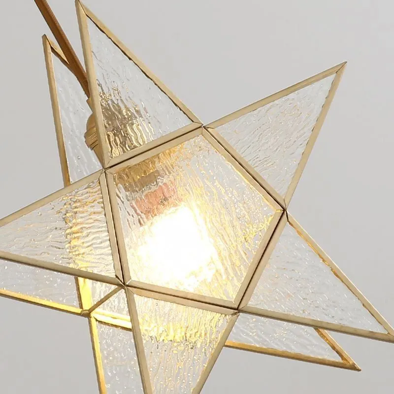 Romantische Retro Messing Glazen Hanglamp HL66