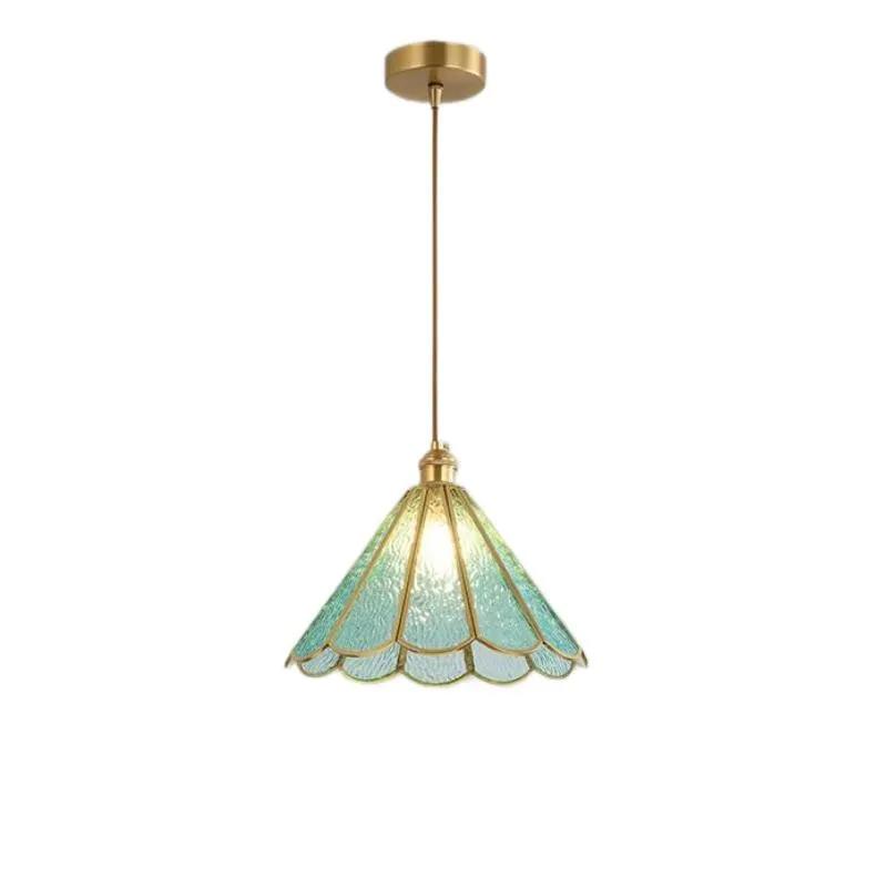 Romantische Retro Messing Glazen Hanglamp HL66