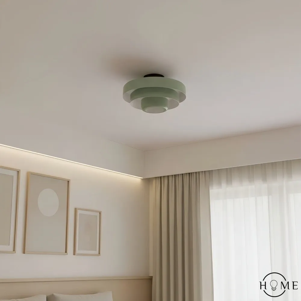 Veleora Bauhaus Drielaagse Plafondlamp - Kleurrijke Metalen Schijflamp HL1843
