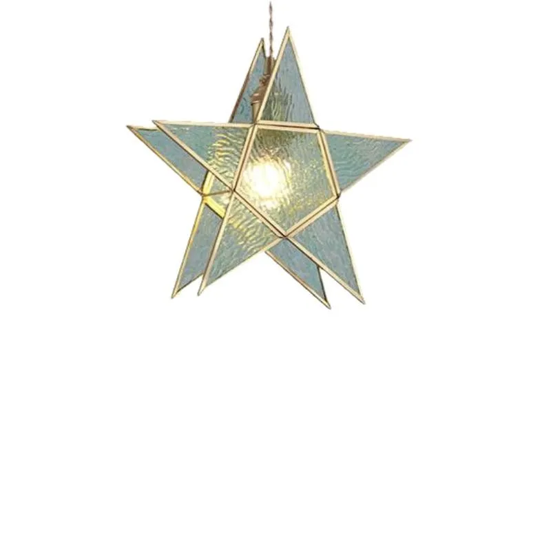 Romantische Retro Messing Glazen Hanglamp HL66