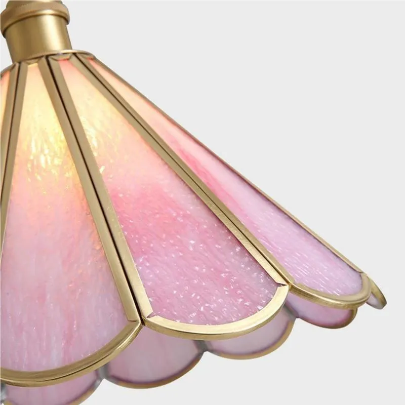 Romantische Retro Messing Glazen Hanglamp HL66