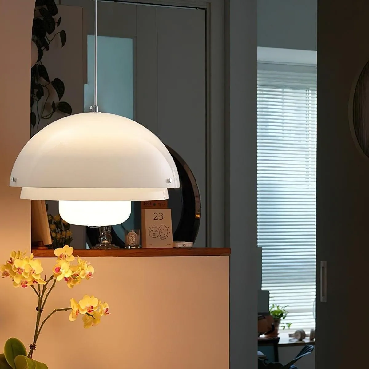 Moderne Melk Witte Multilagen Sferische Hanglamp HL309