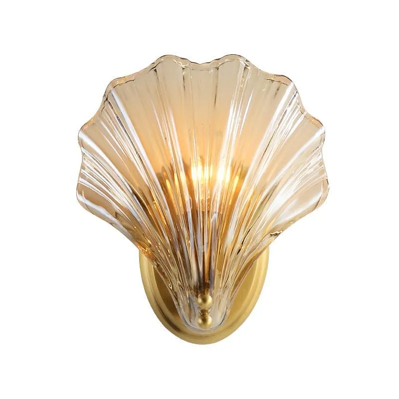 Moderne glazen design wandlamp in schelpvorm HL61