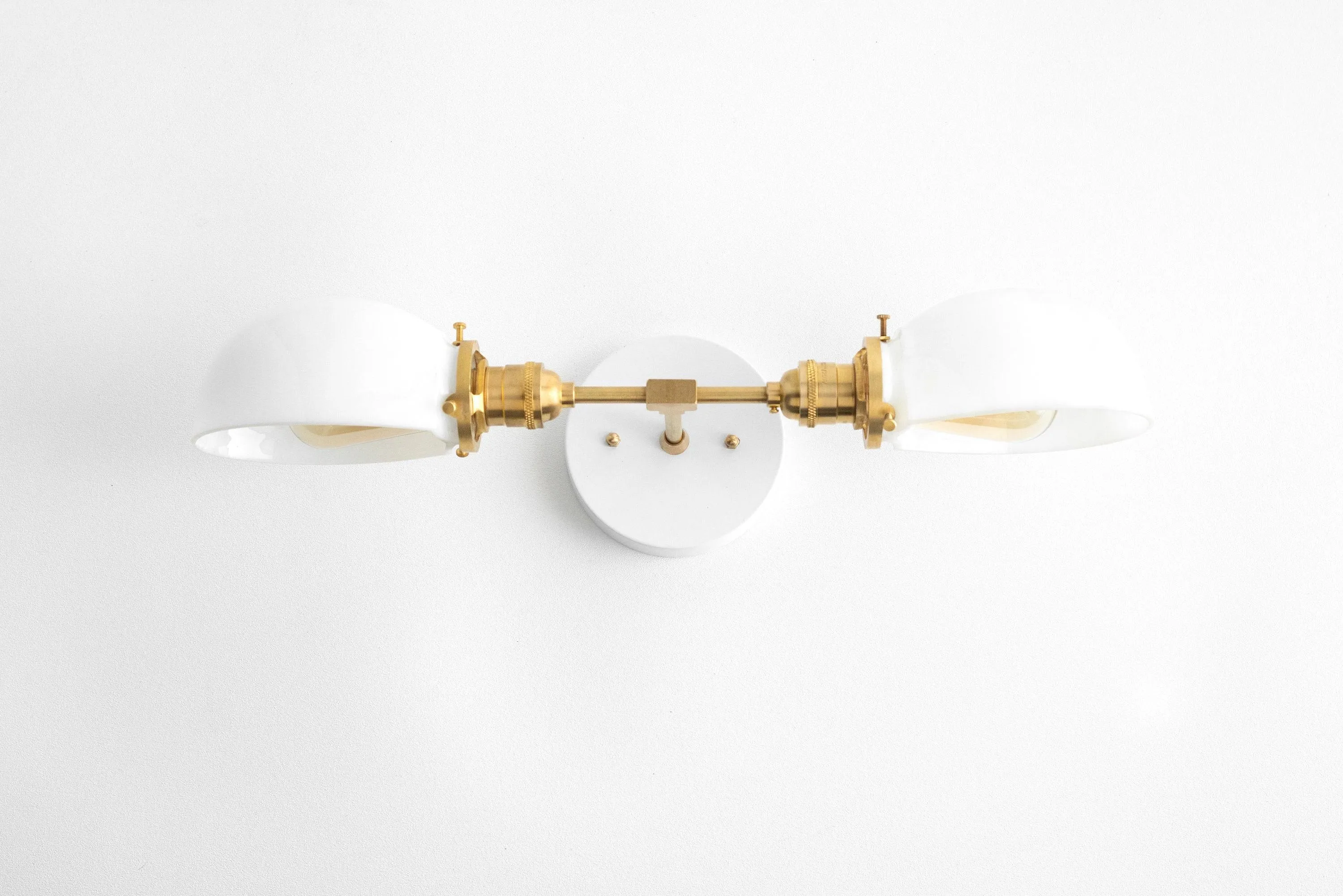 Ornato Luxe Mid-Century Vanity Light - Badkamerarmatuur van messing met opaalglas HL1688