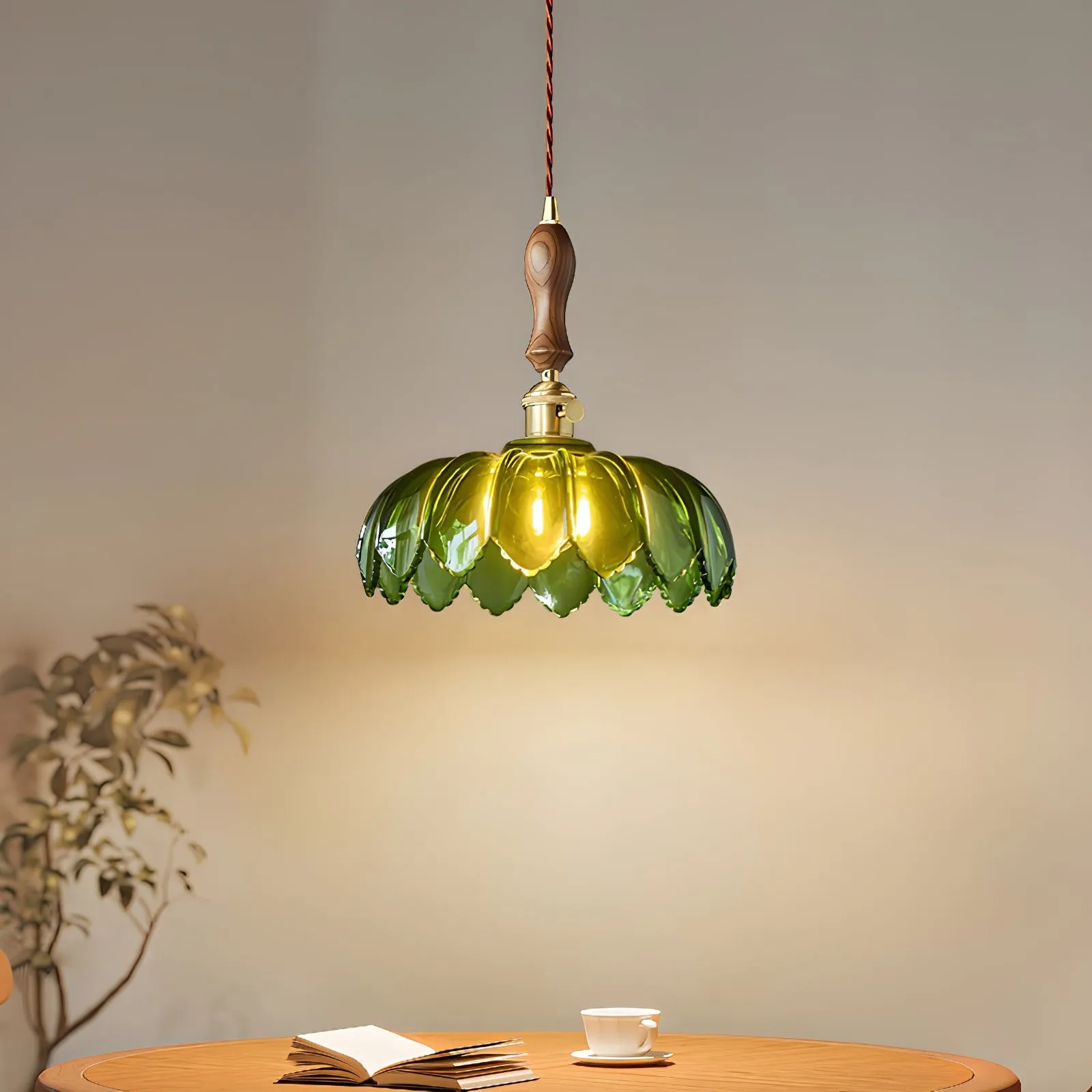 Retro Petal Groene Hanglamp HL600