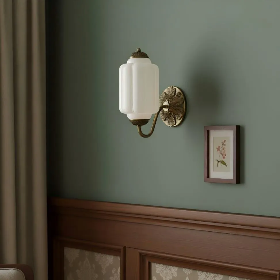 Vintage Melkglas Eloise Kandelaar Wandlamp HL844