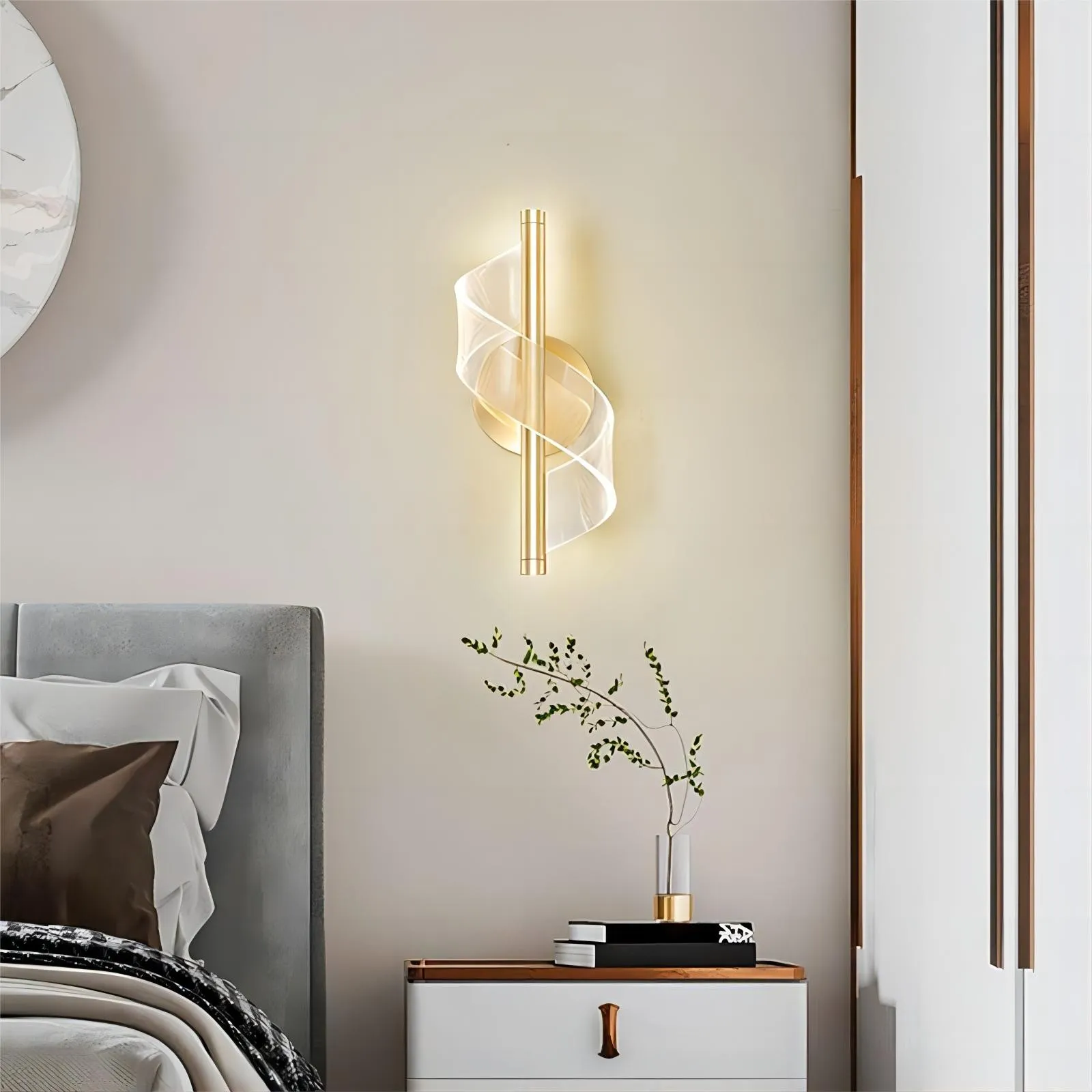 Gedraaide Acryl Stream Design wandlamp HL118